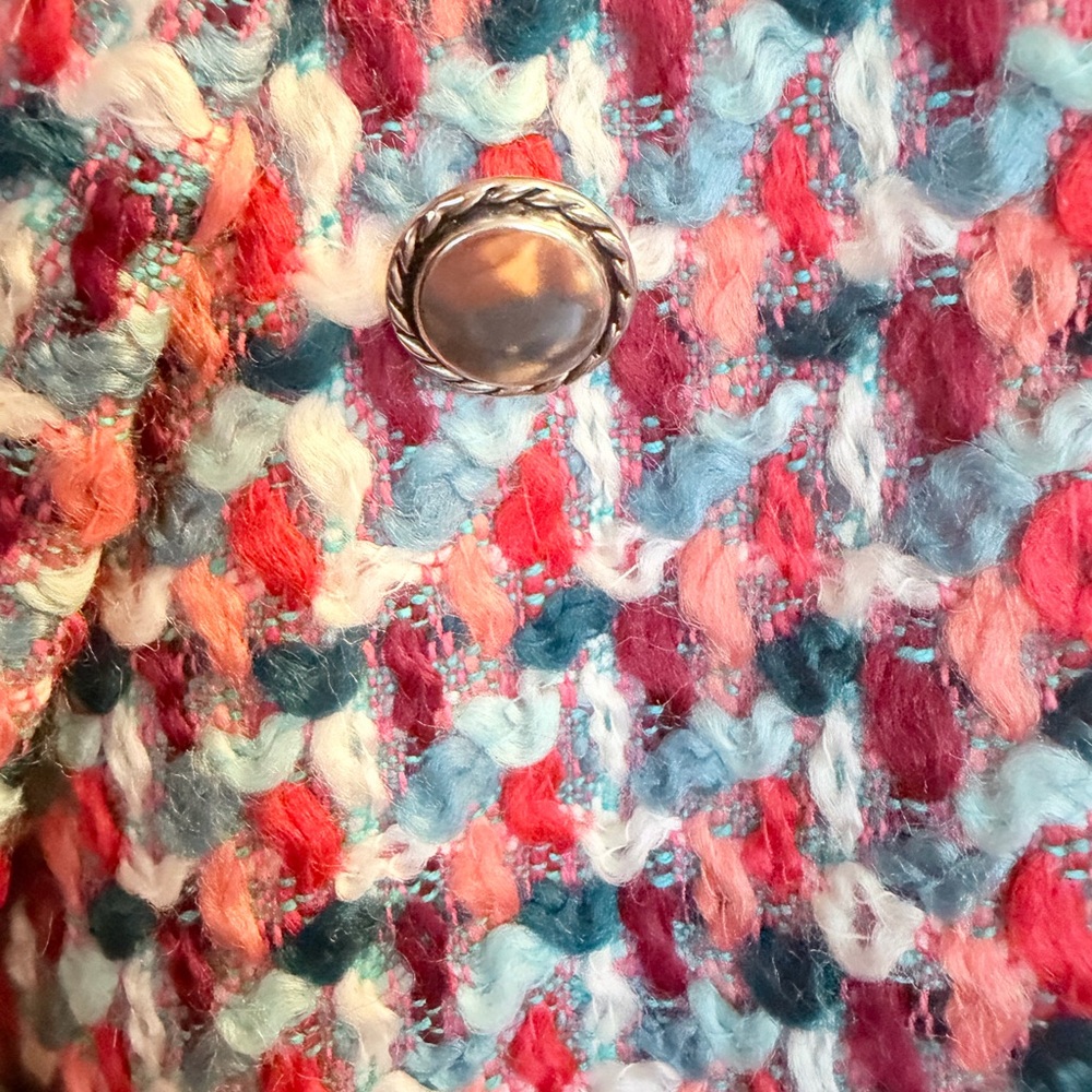 MSGM Pink Multi Tweed Long Maxi Coat - Picture 5 of 14